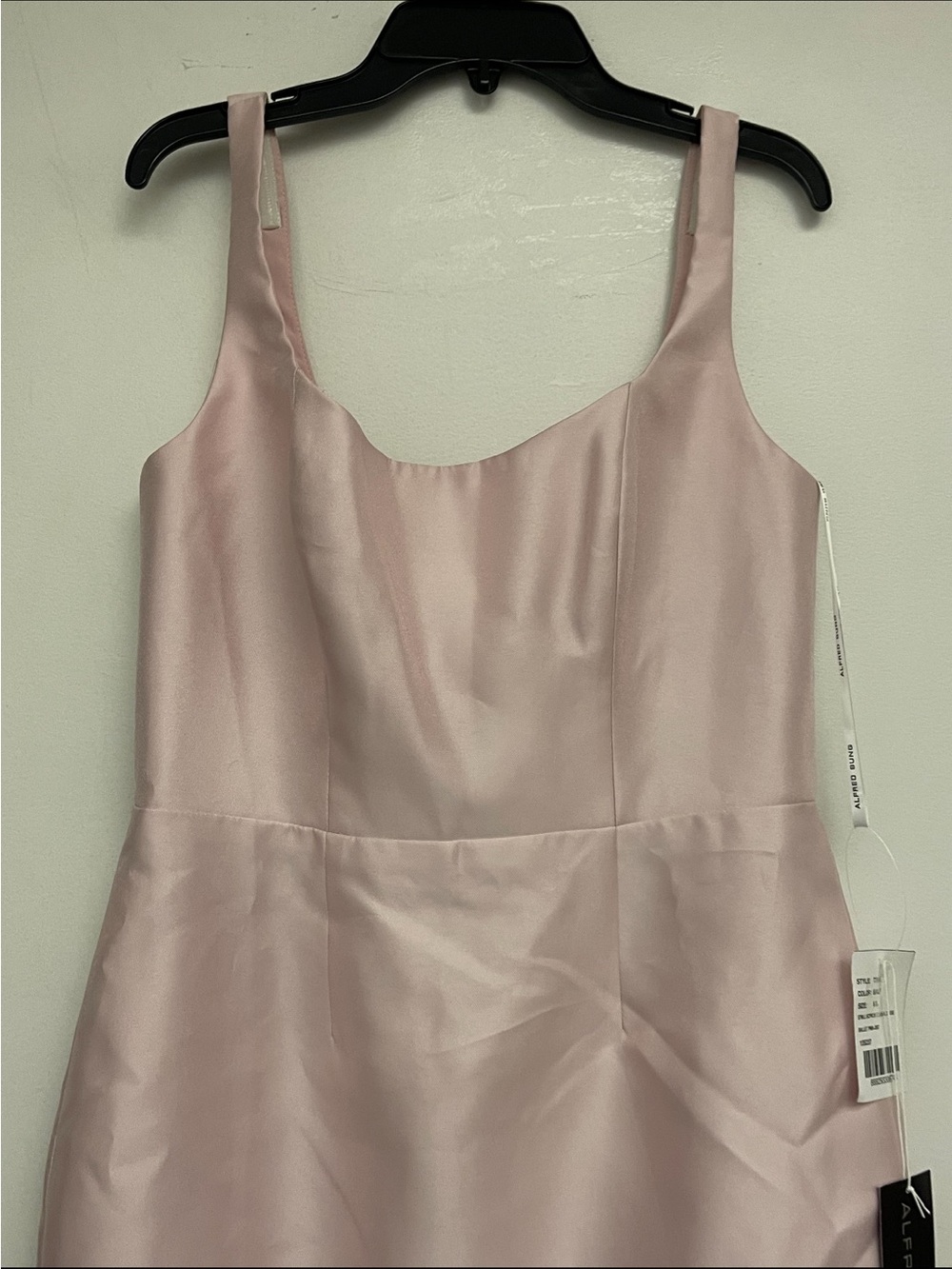 ALFRED SUNG Ballet Pink Satin Maxi Dress- NWT - Picture 5 of 11